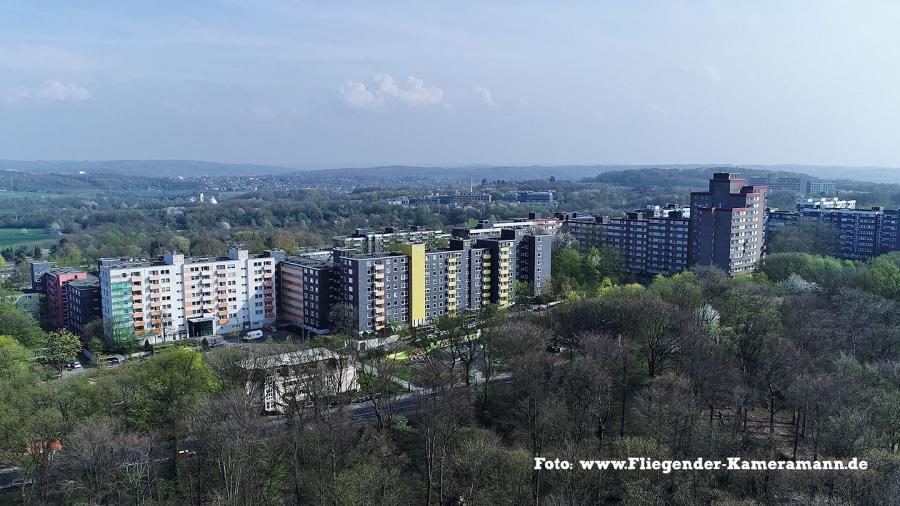 Luftaufnahme der Bochumer Hustadt mit Kamera-Drohne