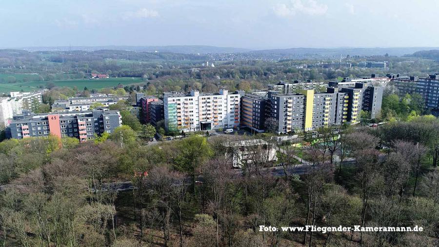 Luftaufnahme der Bochumer Hustadt mit Kamera-Drohne