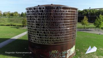 Foto mit Drohne: Luftaufnahmen der Jahrhunderthalle Bochum mit Drohne