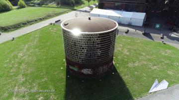 Foto mit Drohne: Luftaufnahmen der Jahrhunderthalle Bochum mit Drohne