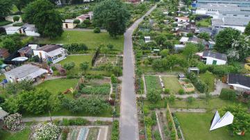 Foto mit Drohne: Luftaufnahmen der Gartenanlage Oberdorstfeld in Dortmund mit Drohne