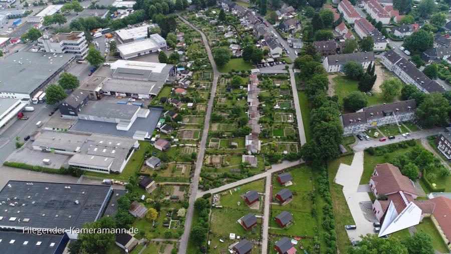 Luftaufnahmen der Gartenanlage Oberdorstfeld in Dortmund mit Drohne