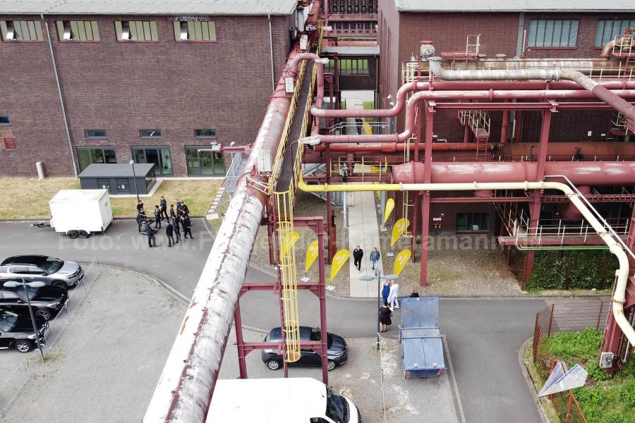 Luftaufnahmen mit Drohne bei Event in der Grand Hall Zollverein