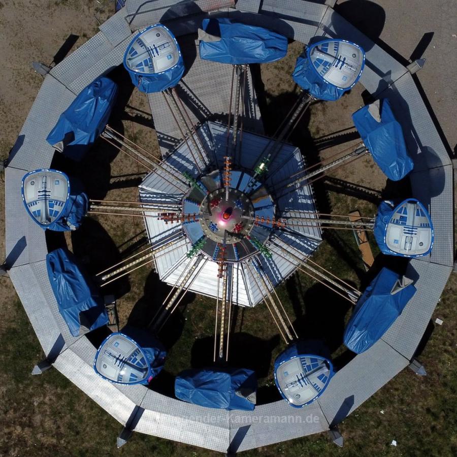 Luftaufnahmen mit Drohne bei Kirmes / Volksfest