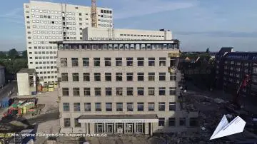 Foto mit Drohne: Luftaufnahmen vom Abriss des Amtsgerichts Bochum mit Drohne