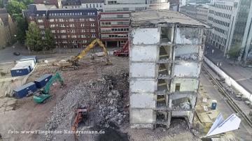 Foto mit Drohne: Luftaufnahmen vom Abriss des Amtsgerichts Bochum mit Drohne