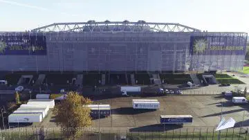 Foto mit Drohne: Luftaufnahmen der Merkur Spiel-Arena in Düsseldorf mit Drohne