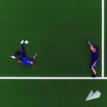 Foto mit Drohne: Luftaufnahmen Sportstättenbau mit Drohne