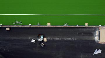 Foto mit Drohne: Luftbilder mittels Drohne einer Baustelle für einen Sportplatz