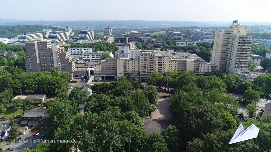 Luftaufnahmen vom Uni-Center Bochum mit Drohne