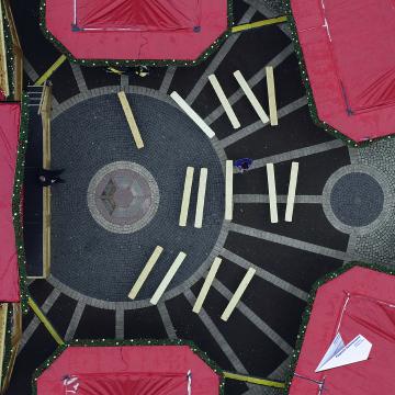 Foto mit Drohne: Luftaufnahmen vom Weihnachtsmarkt Bochum mit Drohne