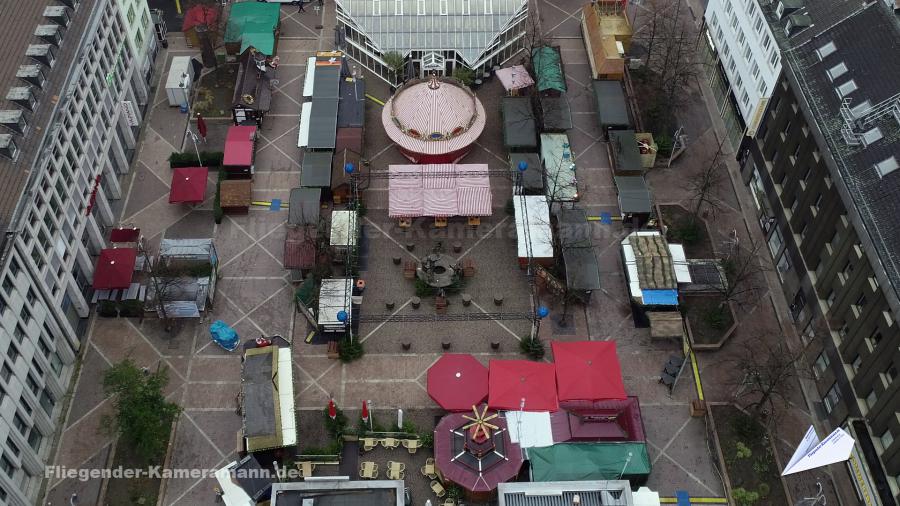 Luftaufnahmen vom Weihnachtsmarkt Bochum mit Drohne