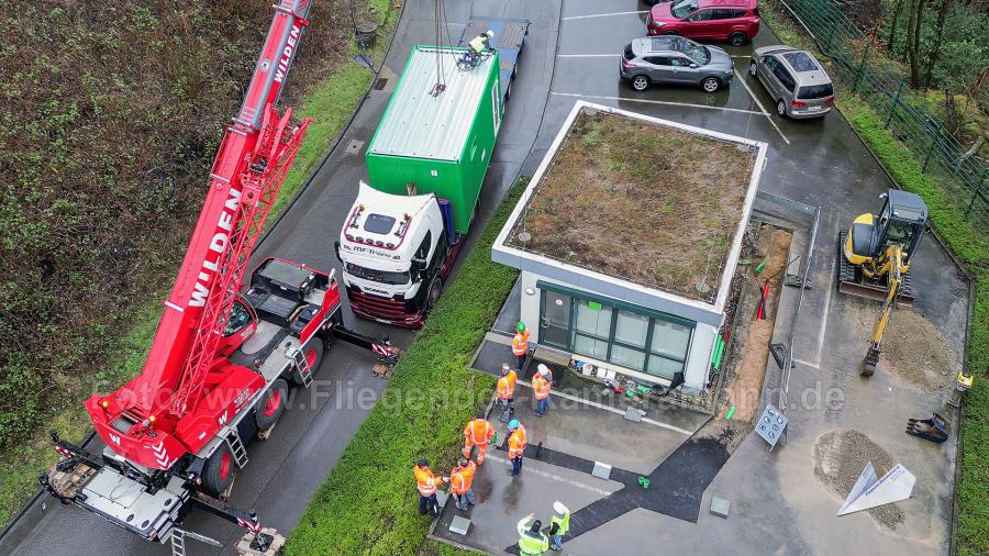 Drohnen-Luftaufnahmen für ein Baufeld in Wuppertal. Luftbilder und -videos eignen sich sehr gut für Präsentationen, Projektberichte und Online-Marketing.