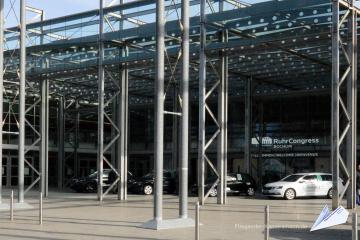 Foto mit Drohne: Ruhrcongress Bochum Baumesse Messefoto
