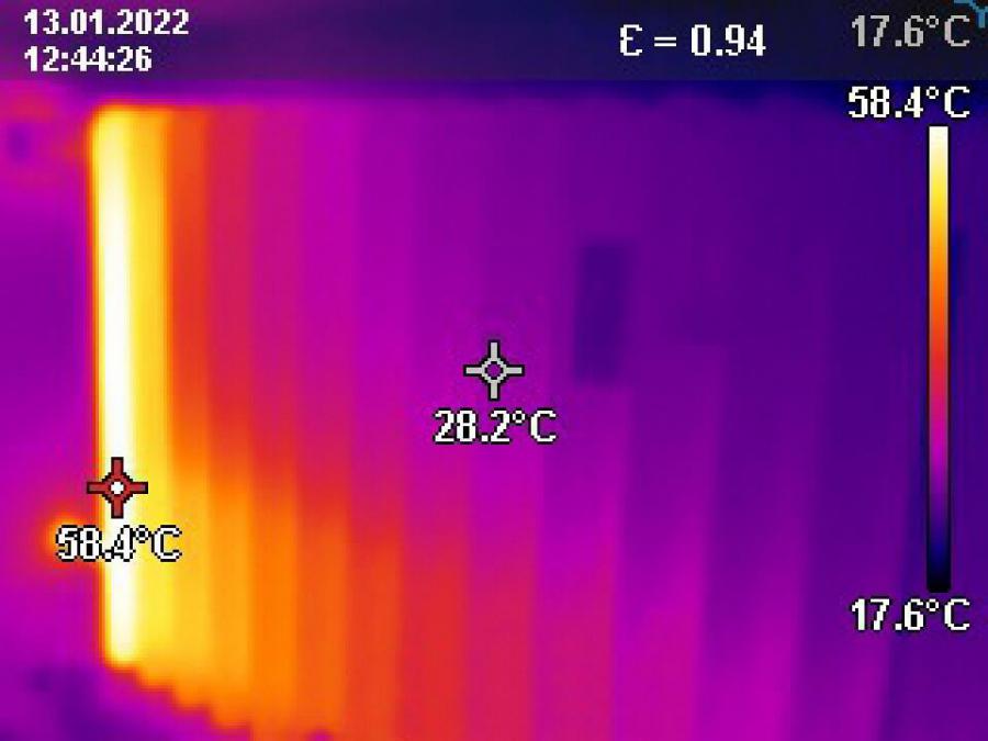 Thermografie / Wärmebild: Schlechte Heizleistung Heizung