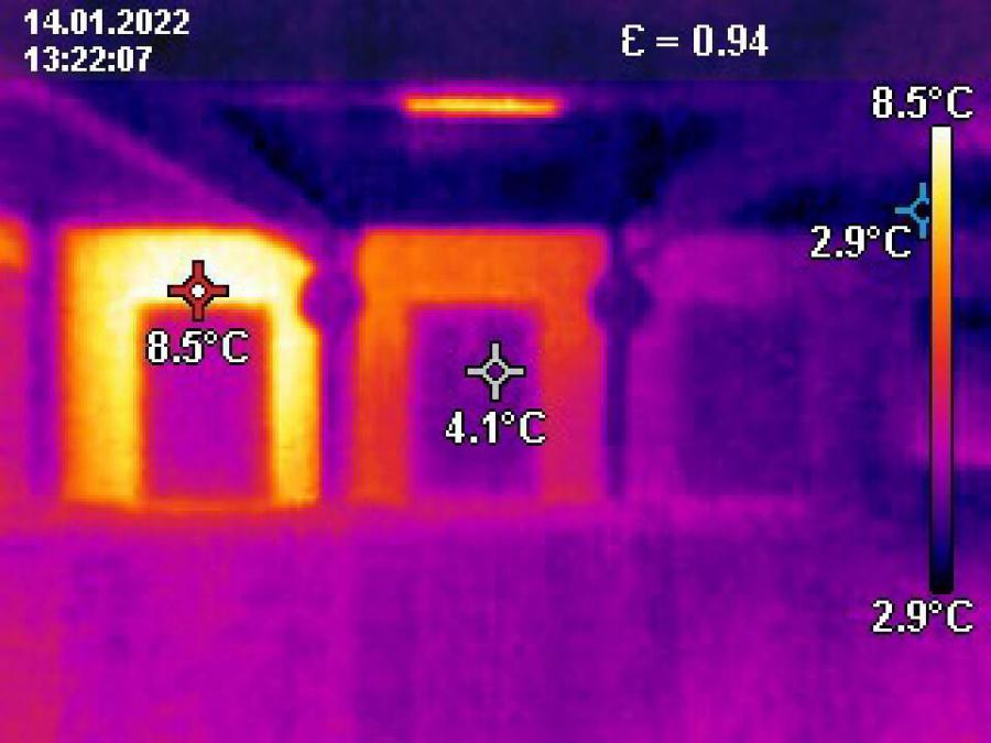 Thermografie / Wärmebild:  Unterschiedlich warme Technikräume